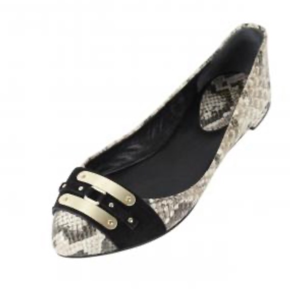 B Brian Atwood Shoes - B Brian Atwood Bfavisha Snake Pointy Toe Flats 5.5